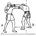 Overhand izquierdo en largo alcance y contragolpe.