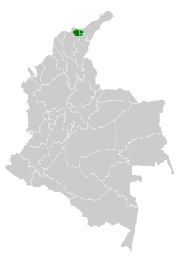 Distribución geográfica del tiluchí de Santa Marta.