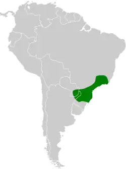 Distribución geográfica del tiluchí estriado oriental.