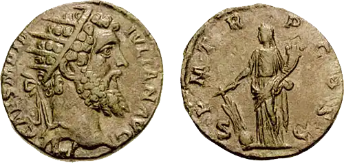 Dupondio Fortuna con gubernaculum