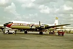 Douglas DC-7 de Trans Europa en el Aeropuerto de Palma de Mallorca (1967)
