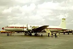 Douglas DC-7 de TAE en el Aeropuerto de Palma de Mallorca (1967)