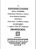 Constituciones de la Academia Legal (1800)