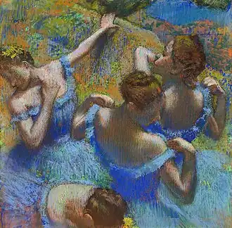 Degas, Bailarinas de azul (pastel)