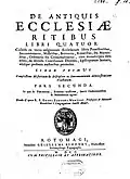 Portada de De antiquis ecclesiæ ritibus.