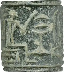 Sello arcaico de cilindro egipcio, 3100-2900 a. C.