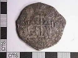 Ocho reales de Felipe IV, anverso, 1658