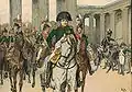 Napoleón cruzando la ciudad de Berlín, recientemente conquistada