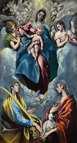 La Virgen y el Niño con dos santas, de El Greco (una "Virgen en Gloria").