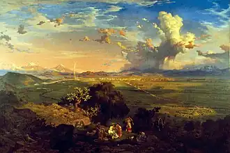 El Valle de México desde el cerro de Tenayo, 1870, MUNAL, Ciudad de México