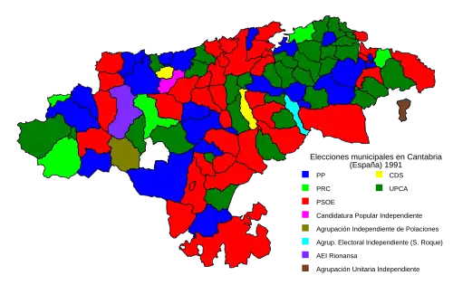 Elecciones municipales de 1991 en Cantabria