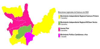 Elecciones regionales de Huánuco de 2022