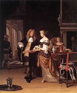 Pareja elegante, por Eglon van der Neer (1635-1703), que también fue pintor en la corte de Carlos II de España.