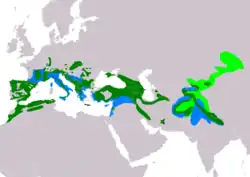 Distribución de Emberiza cia