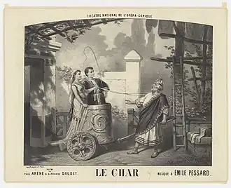 Le Char (El carro), cartel de Edward Ancourt para la ópera de Émile Pessard, 1878.