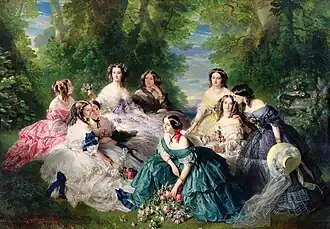 La Emperatriz Eugenia rodeada de sus damas de compañía, de Winterhalter, 1855.