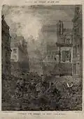 Eliminación de una barricada en la rue Perdue, distrito del Pantéon, durante los disturbios de junio de 1848.