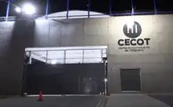 The entrance of a prison