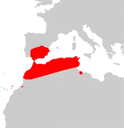 Distribución de Eptesicus isabellinus.