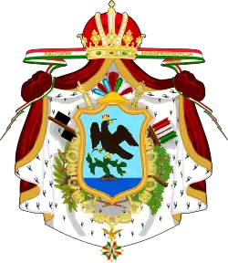 Escudo de armas del Emperador, erróneamente atribuido como escudo nacional.