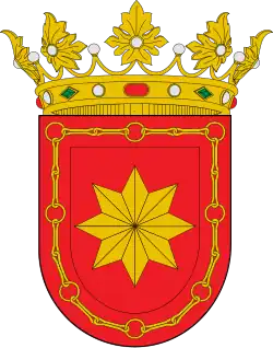 Escudo de la ciudad de Estella en Navarra. La estrella es símbolo distintivo y emblemático de la ciudad.