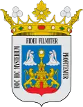 Versión heráldica del escudo con corona de marqués (1942-2012).