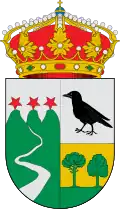 Diseño del escudo a partir de su blasón, aunque no corresponde con el usado por el ayuntamiento.