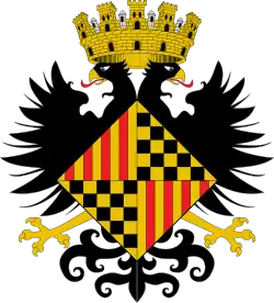 Corona mural de ciudad en el escudo de Tárrega.