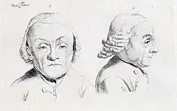 Portrait gravé, de face et de profil, à mi-corps.