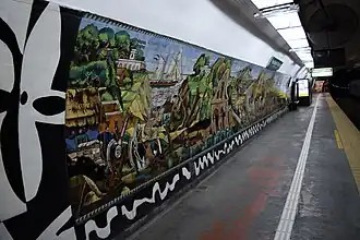 Mural en el andén sur