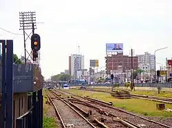 Vista del Puente Liniers desde el andén hacia Once