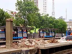 Vista del andén hacia Moreno desde el andén hacia Once