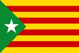Estelada verda (verde) usada por sectores ecologistas