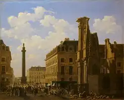La Place Vendôme et la rue de Castiglione avec les ruines de l'église des Feuillants (1808)