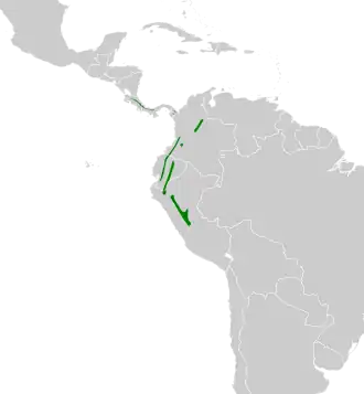 Distribución geográfica del tiluchí lomirrufo.