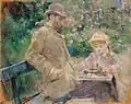 Eugene Manet y su hija en Bougival, de Berthe Morisot.