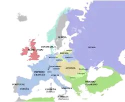 1812, la Europa del bloqueo continental, máxima expansión del Imperio napoleónico.