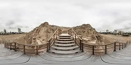 Vista 360° de la explanada desde la entrada al Templo Mayor o Pirámide A.