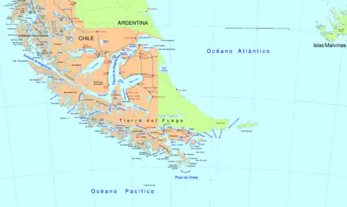 Localización de la isla Navarino