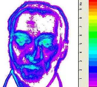 Vibraimagen facial con una escala de frecuencia