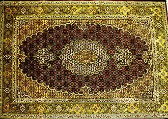 Alfombra tradicional de Tabriz, de lana y seda