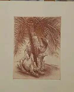 Les Faules, grabado de 1946, de Pierrette Gargallo