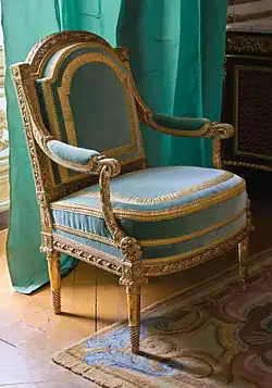 Silla fabricada por Georges Jacob, en los Apartamentos de la Reina del Palacio de Versalles.