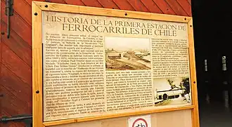 Historia de la primera estación de ferrocarriles de Chile.