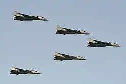 Una formación de vuelo de aviones F-14 Tomcat iraníes, en 2008