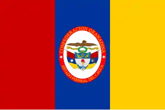 Bandera del Estado del Cauca en 1856.