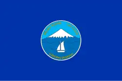 Volcán Osorno representado en la antigua bandera Región de Los Lagos.