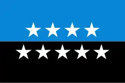 Bandera de la CECA desde 1973 a 1980, con nueve estados miembros.