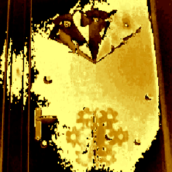 Sarnikoff 'Copos de oro' Móvil animado por un motor asincrónico, también arte reciclado, Francia