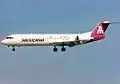 Fokker 100 de Mexicana (XA-SHG) aterrizando en el Aeropuerto Internacional de Miami.